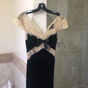 Vintage Betsey Johnson black velvet dress